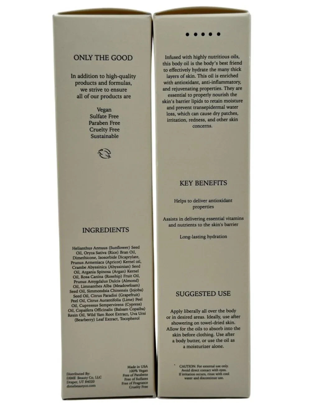 2 Pack Dime Beauty The Glaze Hydrating Body Oil 4 oz Fast-Absorbing Non-Greasy